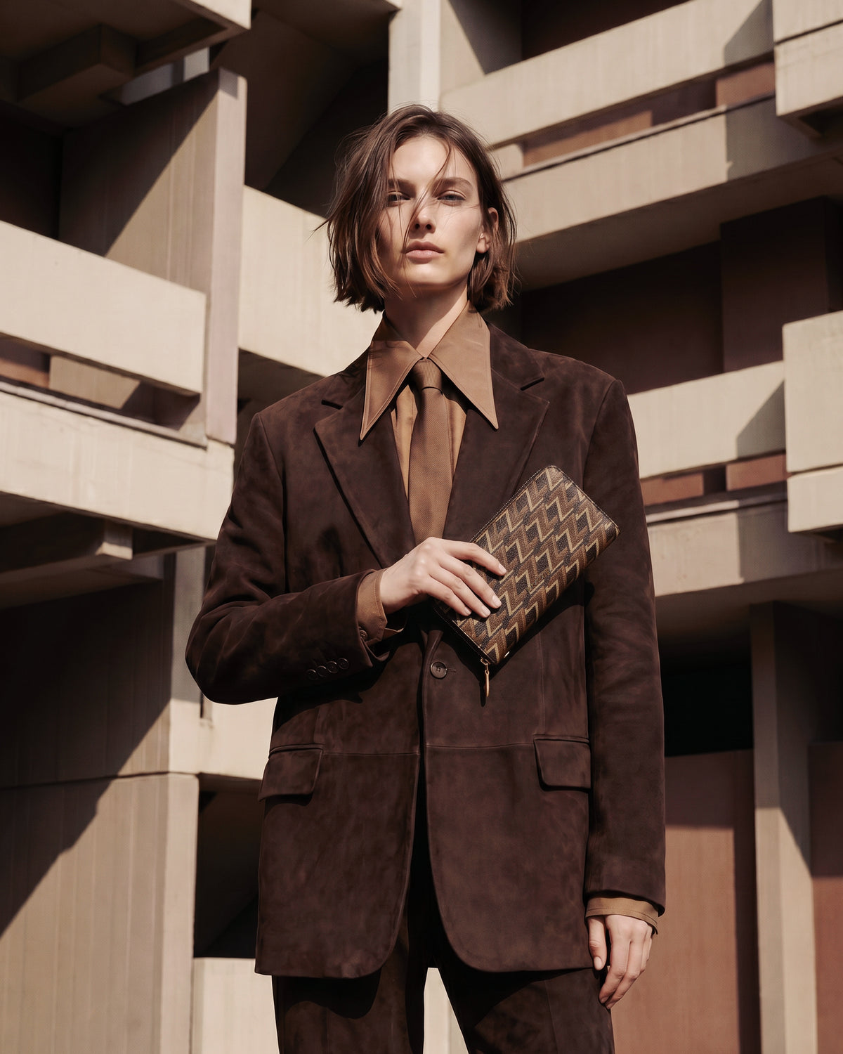Long Wallet Zuciani Mono Zen-JYR6-Brown Color1